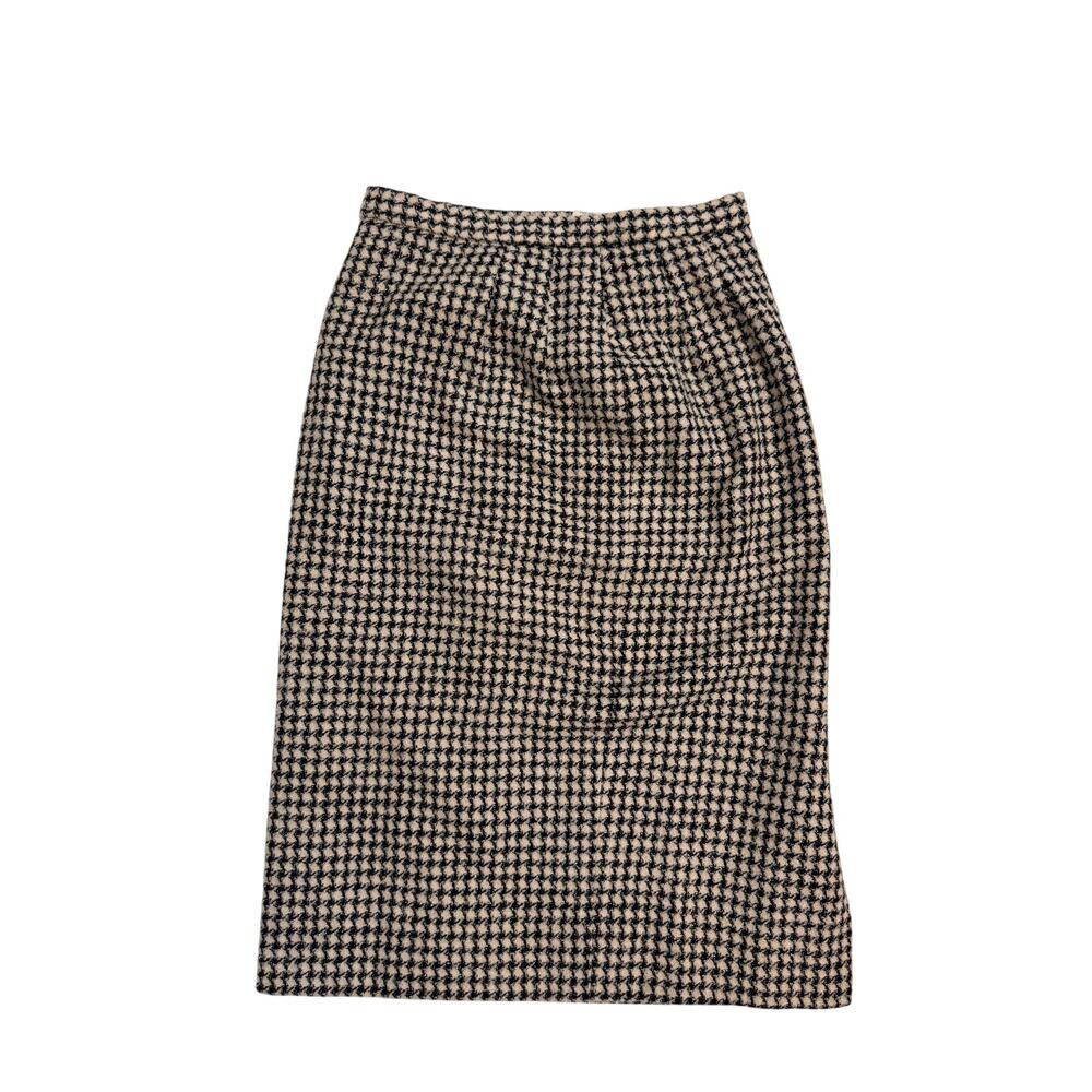 Vintage Pendleton Women's Knee Length Skirt Black/White/Silver Size 4 Wool Blend